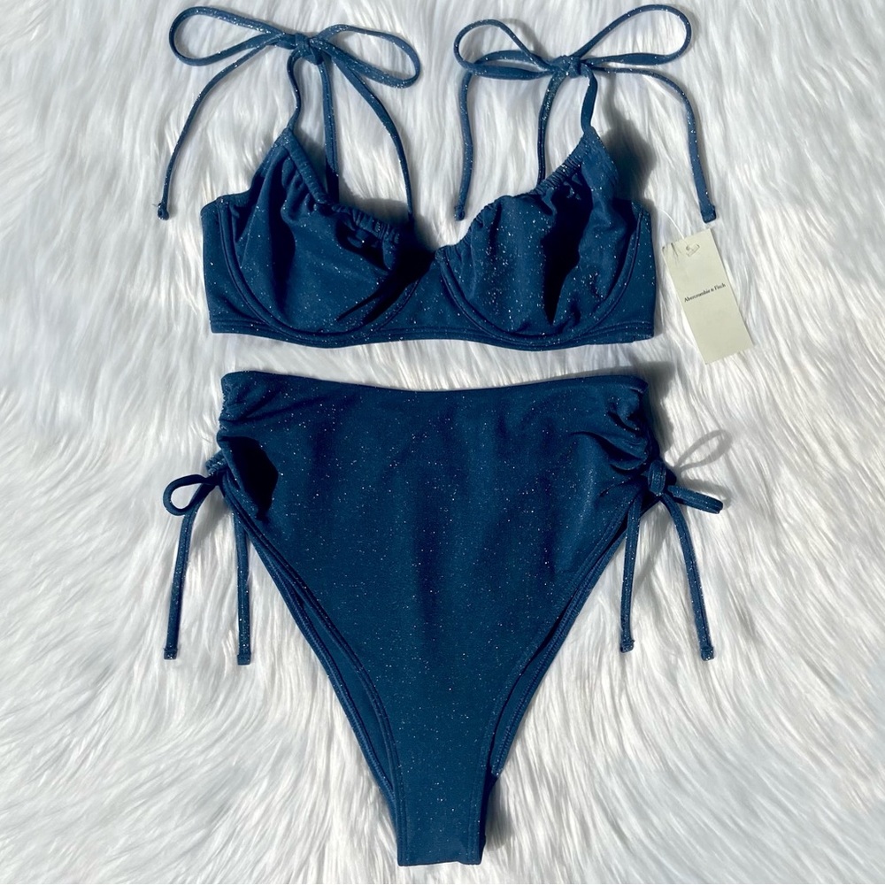 shimmer high-waist cheeky bikini top